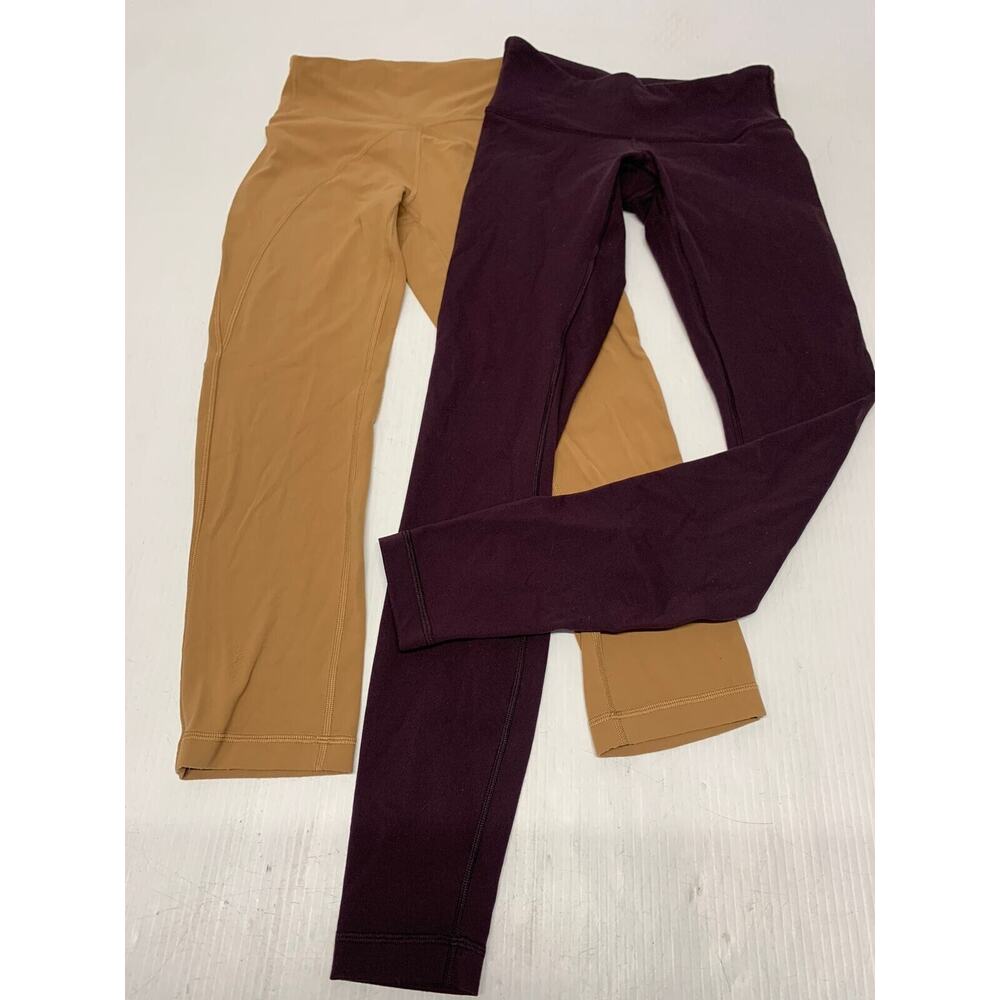 Lululemon Leggings Lot 2 Brown/Purple Sz 4 Women's A36